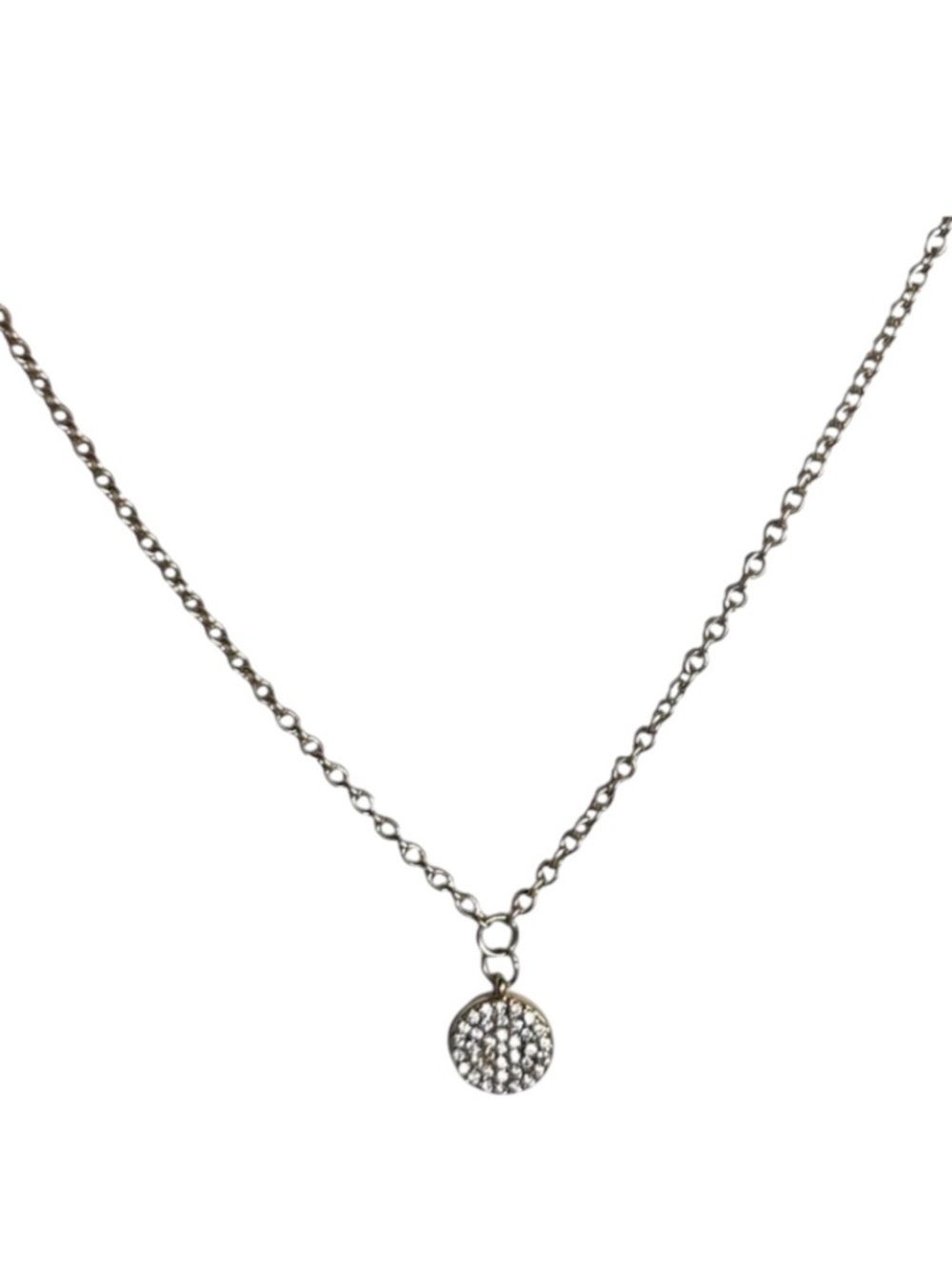 Classic Gold Chain Necklace Pave Charm Gold Plated 8”